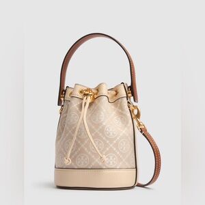 NWT Tory Burch Mini T Monogram bucket bag.